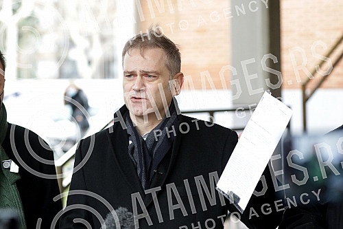 In front of the Third basic prosecutor's office, a press conference was held by the deputy president of the Party of freedom and justice, Borko Stefanovic, on the topic 