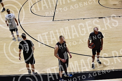 The open part of the training of the players of KK Partizan Mozzart Bet in the small hall of the Stark Arena and making statements before the trip to Berlin, where on Friday, October 7, the first match of this year's Euroleague season awaits them, ag