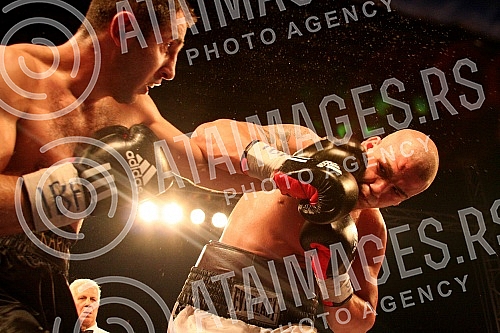 Pinki boxing night. Welter: Stefan Stevanovic (Serbia) vs Karlo Tabaghua (Sweden) Bout for IBF Youth welter title.Vece profi boksa u Pinkiju, Velter kategorija: Stefan Stevanovic (Srbija) - Karlo Tabaghua (Svedska). 