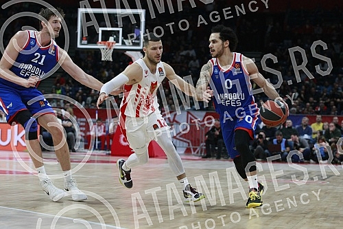 Match of Round 22 of Euroleague between BC Crvena zvezda vs BC Anadolu Efes Istanbul.Utakmica 22. kola Evrolige izmedju KK Crvena zvezda i KK Anadolu Efes.