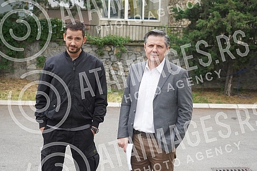 On the set of the new domestic series