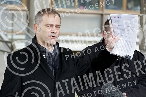 In front of the Third basic prosecutor's office, a press conference was held by the deputy president of the Party of freedom and justice, Borko Stefanovic, on the topic 