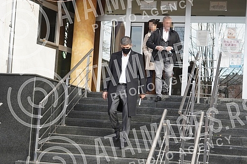 Departure of Predrag Koluvija and a lawyers from the Prosecutor's Office for Organized Crime, where a preparatory hearing was scheduled in the case of 