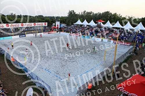 Euro Beach Soccer Cup 2016, quarter final game between Serbia and Hungary.Utakmica cetvrtfinala Evropskog kupa u fudbalu na pesku izmedju Srbije i Madjarske.