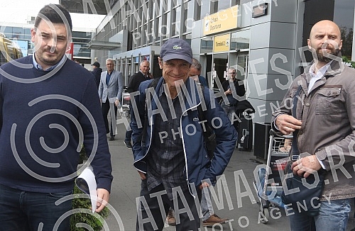Mats Wilander arrives in Belgrade - at the airport 