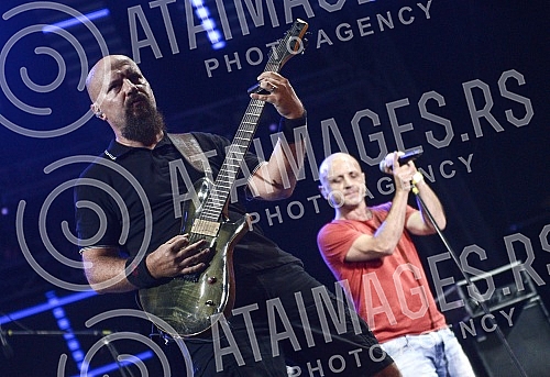 Concert of rock band Hladno pivo held on Beer fest.Koncet rok grupe Hladno pivo na Bir festu (Beer fest).