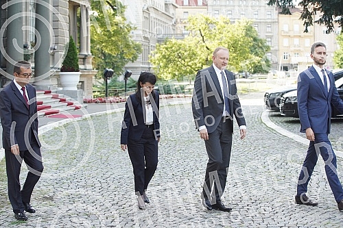 The departure of the representative of the electoral list Marinika Tepic - United for the Victory of Serbia after consultations on the candidate for the Prime Minister held with the President of the Republic of Serbia Aleksandar Vucic.Odlazak preds