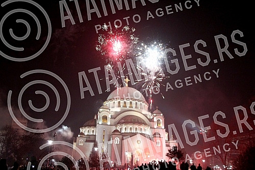 Proslava, sa vatrometom, Srpske (Pravoslavne) Nove godine ispred Hrama Svetog Save. Proslava, sa vatrometom, Srpske (Pravoslavne) Nove godine ispred Hrama Svetog Save.