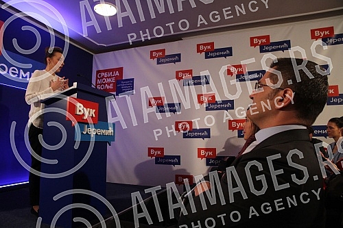 Press conference of Natasa Jeremic, wife of Vuk Jeremic - candidate for president of Republic of Serbia.Pres konferencija Natase Jeremic, supruge Vuka Jeremica - kandidata za predsednika Srbije.