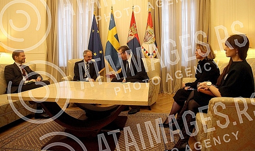 Meeting of the President of the Republic of Serbia, Aleksandar Vucic  and the Ambassador of Sweden in Serbia, Jan Lundin. Sastanak predsednika Republike Srbije Aleksandra Vucica i ambasadora Svedske Jana Lundina. 