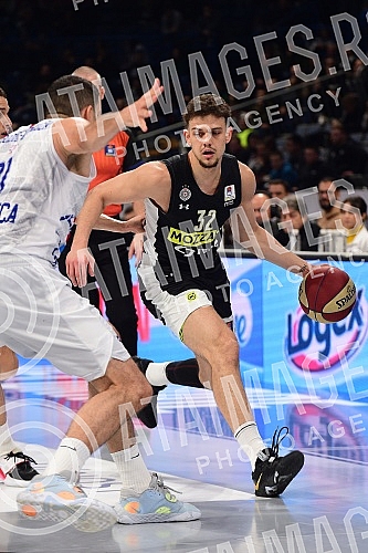 The match of Aba League between KK Partizan Mozzart Bet and KK Buducnost Voli.Utakmica Aba Lige izmedju KK Partizan Mozzart Bet i KK Buducnost Voli.