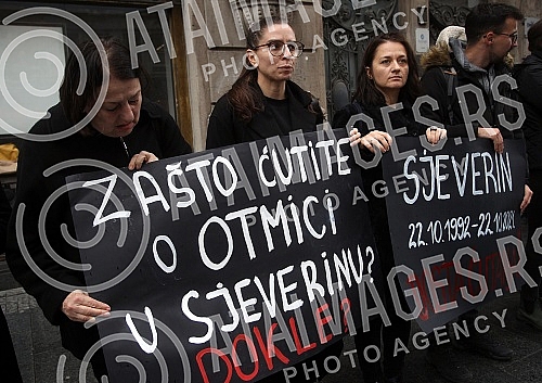 A performance of Women in Black in the center of Belgrade entitled 