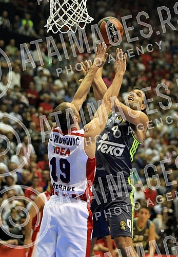 Utakmica sedmog (7.) kola Evrolige (7th Round Group A Turkish Airlines Euroleague) izmedju KK Crvena zvezda Telekom (Belgrade, Serbia) i Real Madrid (Madrid, Spain) odigran u Hali Pionir. 