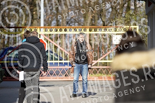 Recording of a TV show about Predrag Miki Manojlovic on Kosutnjak.Snimanje TV emisije o Predragu Mikiju Manojlovicu na Kosutnjaku