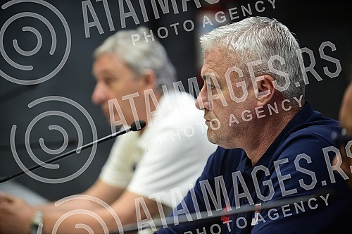 In the press center of SC FSS, a media conference was organized by the head coach of the Serbian national team, Svetislav Pesic, and the president of the Basketball Federation of Serbia, Predrag Danilovic.U press centru SC FSS organizovana je konfe