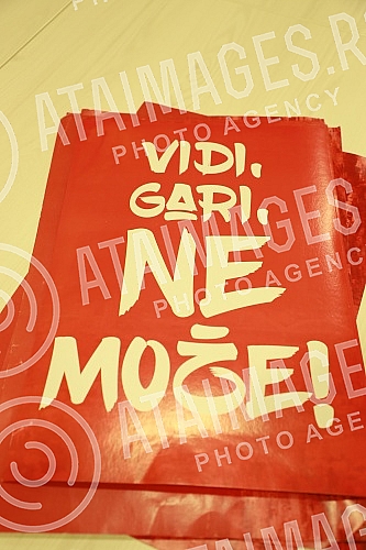 Protest group press conference Look, Gari, no way! which first met a year ago.Konferencija za novinare Protestne grupe Vidi, Gari ne moze! koja se prvi put okupila pre godinu dana