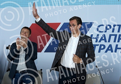 Session of the Main Board of the Serbian Progressive Party held at Pinky Hall.
Sednica Glavnog odbora Srpske napredne stranke odran u hali Pinki. Session of the Main Board of the Serbian Progressive Party held at Pinky Hall.
Sednica Glavnog odbora Srpske napredne stranke odran u hali Pinki.