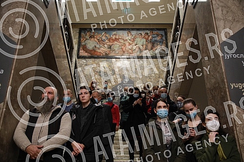 On the occasion of marking the Statehood Day of the Republic of Serbia, the National Museum, after extensive conservation and restoration works, today solemnly presented the monumental work of Paje Jovanovic, Coronation of Emperor Dusan, also known a