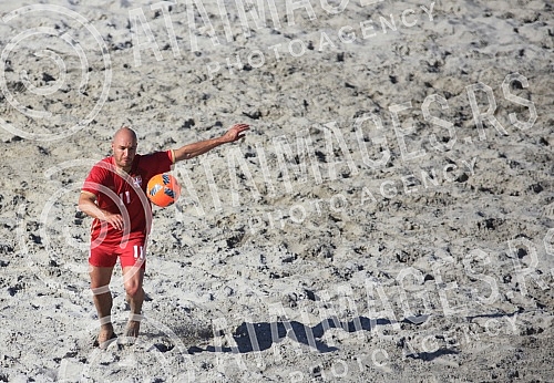 Euro Beach Soccer Cup 2016 match between Serbia and Spain. Utakmica Evropskog kupa u fudbalu na pesku izmedju Srbije i Spanije.