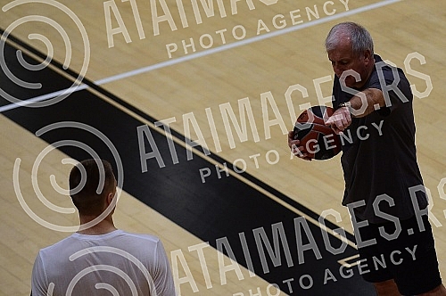 The open part of the training of the players of KK Partizan Mozzart Bet in the small hall of the Stark Arena and making statements before the trip to Berlin, where on Friday, October 7, the first match of this year's Euroleague season awaits them, ag