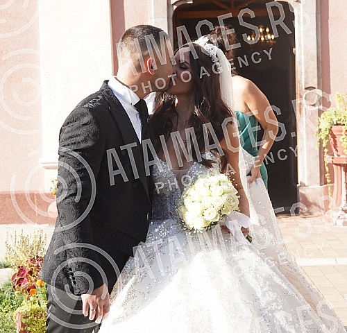 Bojana Rodic and Mirko Sijan, accompanied by relatives and friends, arrived for the wedding in the Church in Surcin, where Mirko was baptized as a baby.