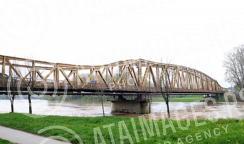 The bridge over the river Morava near the city of Cuprija.Most na reci Moravi kod Cuprije.