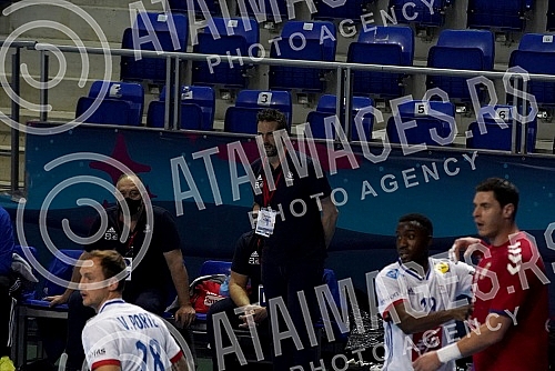 The first qualifying match for the Mens EHF EURO 2022 between Serbia and France. Prva utakmica kvalifikacija za EHF Evropsko prvenstvo 2022 . izmedju Srbije i Francuske 
