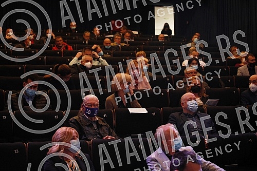 In the Kombank hall, the session of the Federation of Independent Trade Unions of Serbia, on the occasion of the SSSS Day.U Kombank dvorani sednica Saveza samostalnih sindikata Srbije, povodom Dana SSSS.