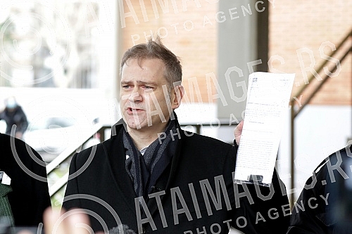 In front of the Third basic prosecutor's office, a press conference was held by the deputy president of the Party of freedom and justice, Borko Stefanovic, on the topic 