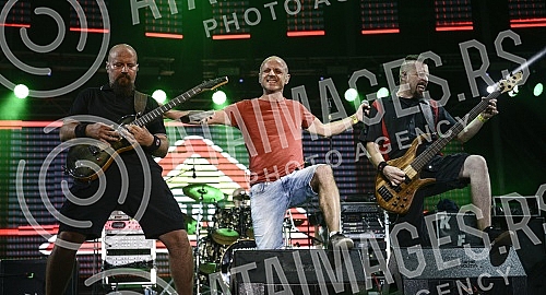 Concert of rock band Hladno pivo held on Beer fest.Koncet rok grupe Hladno pivo na Bir festu (Beer fest).