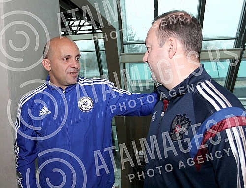 Konferencija za novinare - druzenje sa selektorima ucesnicima polufinala Evropskog prvenstva u futsalu (UEFA futsal Euro 2016, semi-finals). Konferencija za novinare - druzenje sa selektorima ucesnicima polufinala Evropskog prvenstva u futsalu (UEFA futsal Euro 2016, semi-finals).