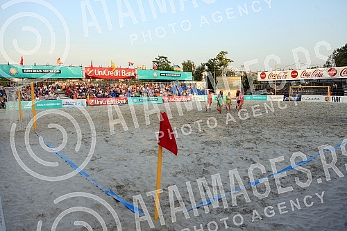 Euro Beach Soccer Cup 2016, quarter final game between Serbia and Hungary.Utakmica cetvrtfinala Evropskog kupa u fudbalu na pesku izmedju Srbije i Madjarske.