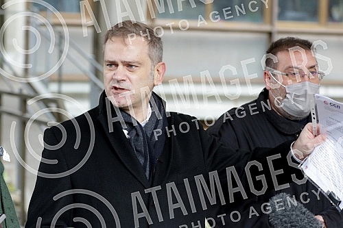 In front of the Third basic prosecutor's office, a press conference was held by the deputy president of the Party of freedom and justice, Borko Stefanovic, on the topic 