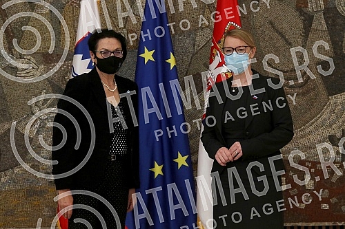 The Minister of Human and Minority Rights and Social Dialogue Gordana Comic met at the Palace of Serbia with the Minister without Portfolio of the Republic of Slovenia in charge of relations between the Republic of Slovenia and the Slovenian national