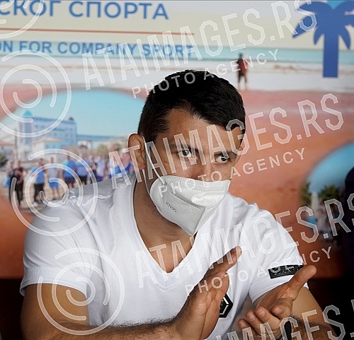 A press conference of the representatives of the Serbian federation of company sports, at which it was announced that they will go to the Summer company sports games in Greece in June. Konferencija za novinare predstavnika Srpske federacije kompani