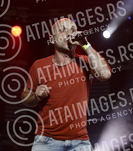 Concert of rock band Hladno pivo held on Beer fest.Koncet rok grupe Hladno pivo na Bir festu (Beer fest).