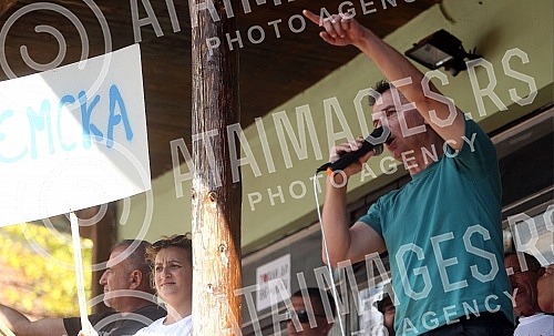 Protest in the village of Topli Do near Pirot against the construction of mini hydropower plants.Protest u selu Topli Do kod Pirota protiv izgradnje mini hidroelektrana.