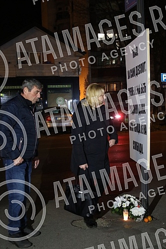 Parents, family and friends of little Despot Mrdjic, who was killed in Prvomajska Street in Zemun on November 24, 2020, when his leg was stuck in the door when getting off the bus, gathered tonight, on the anniversary of his death, and blocked traffi Parents, family and friends of little Despot Mrdjic, who was killed in Prvomajska Street in Zemun on November 24, 2020, when his leg was stuck in the door when getting off the bus, gathered tonight, on the anniversary of his death, and blocked traffi