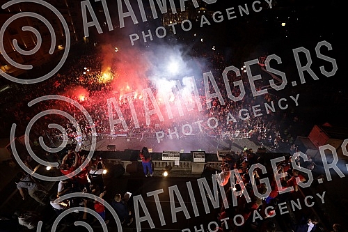 On the plateau in front of the City Assembly of Belgrade, a reception was organized for the members of the Serbian Olympic team who won nine medals at the Games in Tokyo, and the Olympians addressed the audience from the balcony of the City Assembly.