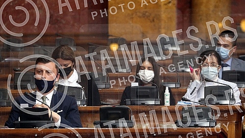 The Prime Minister of the Republic of Serbia, Ana Brnabic, and members of the Government, are answering questions from MPs in the House of the National Assembly.Predsednica Vlade Republike Srbije Ana Brnabic sa clanovima vlade, odgovara na pitanja 