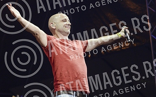 Concert of rock band Hladno pivo held on Beer fest.Koncet rok grupe Hladno pivo na Bir festu (Beer fest).