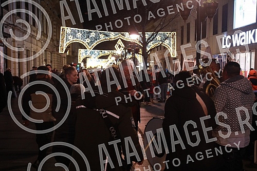 Atmosphere in the center of Belgrade on New Year's Eve.Atmosfera u centru Beograda uoci Nove godine.