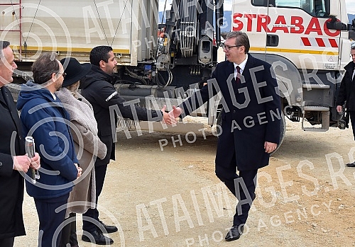 The President of the Republic of Serbia, Aleksandar Vucic, attended the ceremony marking the beginning of works on the construction of the highway E-80 Nis (Merosina) - Plocnik (Beloljin), phase 1, section Merosina-Merosina 1.Predsednik Republike S