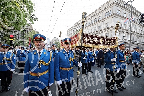 Today, the City of Belgrade celebrates its glory, the Ascension of the Lord - Savior's Day, and on that occasion, this year the Savior's Day liturgy passed through the central city streets and reached the plateau in front of the Temple of St. Sava, w