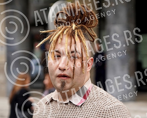 Stefan Djuric Rasta is leaving the court after reaching an agreement in the First Basic Court in Belgrade on admitting guilt for illegal possession of drugs, which he concluded with the Belgrade Higher Public Prosecutor's Office, and was sentenced to