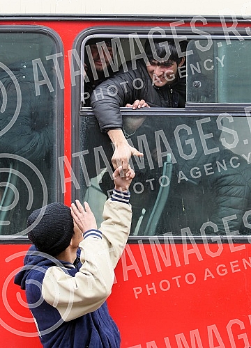 Abandoned hangar behind the bus and train station where the migrants from war-torn countries (Middle East) have found refuge on the road to European Union countries.Napusteni hangar iza autobuske i zelezniccke stanice na kome su migranti iz ratom za