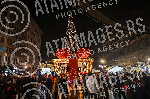 Atmosphere in the center of Belgrade on New Year's Eve.Atmosfera u centru Beograda uoci Nove godine.