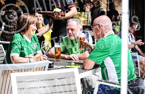 Ireland fans football team before the match in Belgrade Serbia vs Republic of Ireland, which is played at the stadium Rajko Mitic.Navijaci fudbalske reprezentacije Republike Irske u Beogradu pred utakmicu Srbija - Republika Irska koja se igra na sta