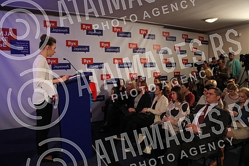Press conference of Natasa Jeremic, wife of Vuk Jeremic - candidate for president of Republic of Serbia.Pres konferencija Natase Jeremic, supruge Vuka Jeremica - kandidata za predsednika Srbije.