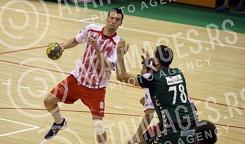 Utakmica 6-og kola plejauta rukometne Super Lige Srbije izmedju RK Kolubara Lazarevac i RK Crvena Zvezda Beograd odigrana u `SRC Kolubara`. 